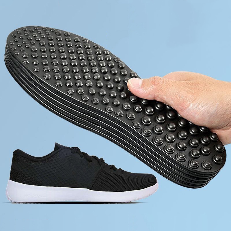 Placa de pressão do dedo massagem palmilha aliviar a fadiga do pé sapatos palmilhas homem mulher sapato almofadas esportes macios sapatos casuais sola 1 par: Bege / 0