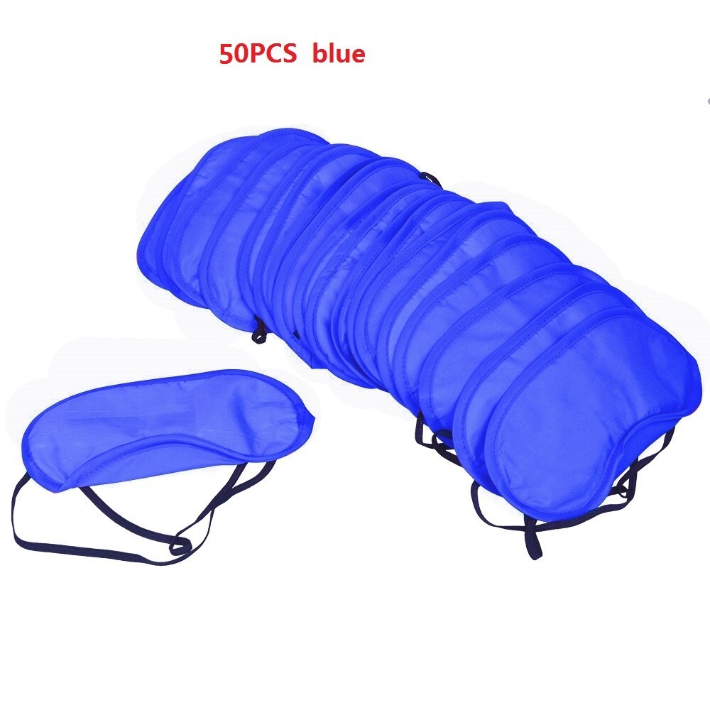 50 Teile/los Reisen Schlafen Augen Maske Schwarz Schatten Augenbinde Augenklappe Nacht Wirtschafts freies: Blue 50pcs