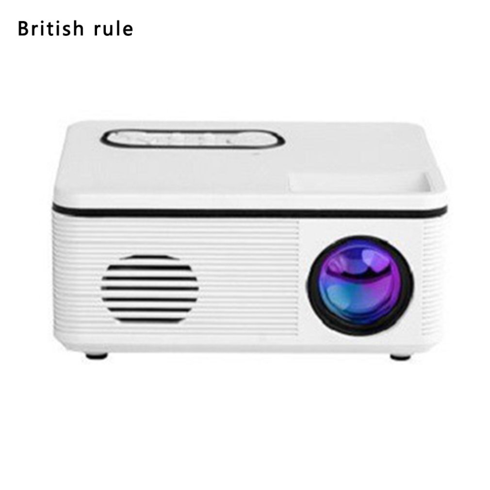 HD Mini Battery Projector LCD Led Portable Projector Home Theatre Cinema Led USB Kids Child Video Media Player: white-UK