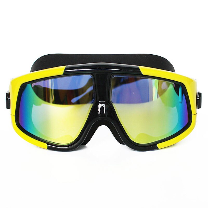 Lunettes de natation polarisées à grande monture, en Silicone, confortables, étanches, Anti-buée, Protection UV, pour adultes et femmes: Yellow