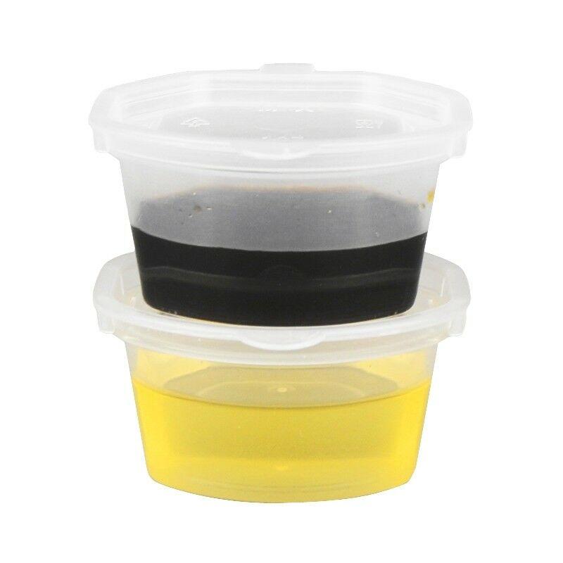 25 st 25ml/50ml/75ml engångs bärbara plastsåsmuggar för matförvaring genomskinliga lådor med lock genomskinlig liten matsås