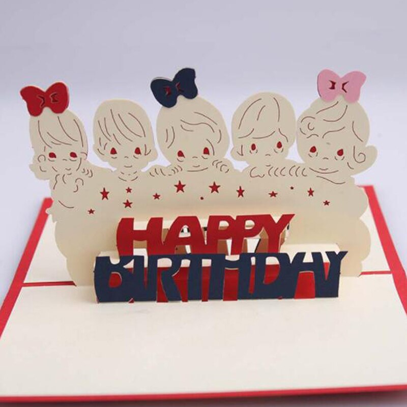 DIY Handmade Greeting Card Three-dimensional Greeting Card 3D Flower Happy Birthday Postcard with Envelope: style2