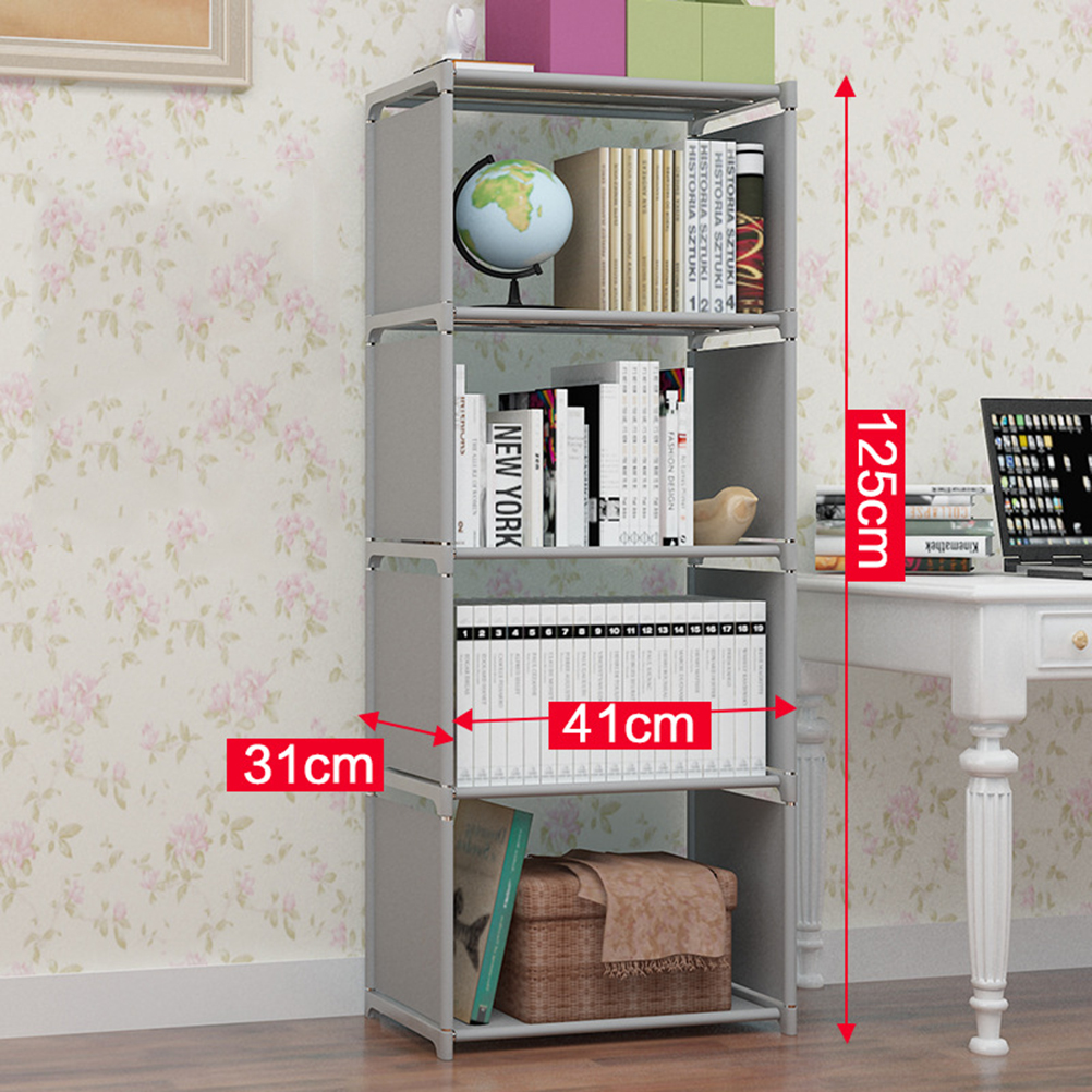 Stor bokhylla, modern förvaringshylla, tidskriftshållare, träbokhylla, displayhållare, skrivbord, snyggt boende