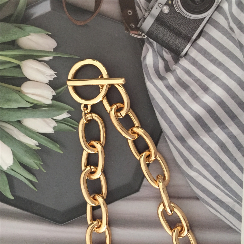 Kausalen Gold Farbe Überzug T bar O bar Keine Erweiterung Kette Choker Halskette Für Frauen Mädchen