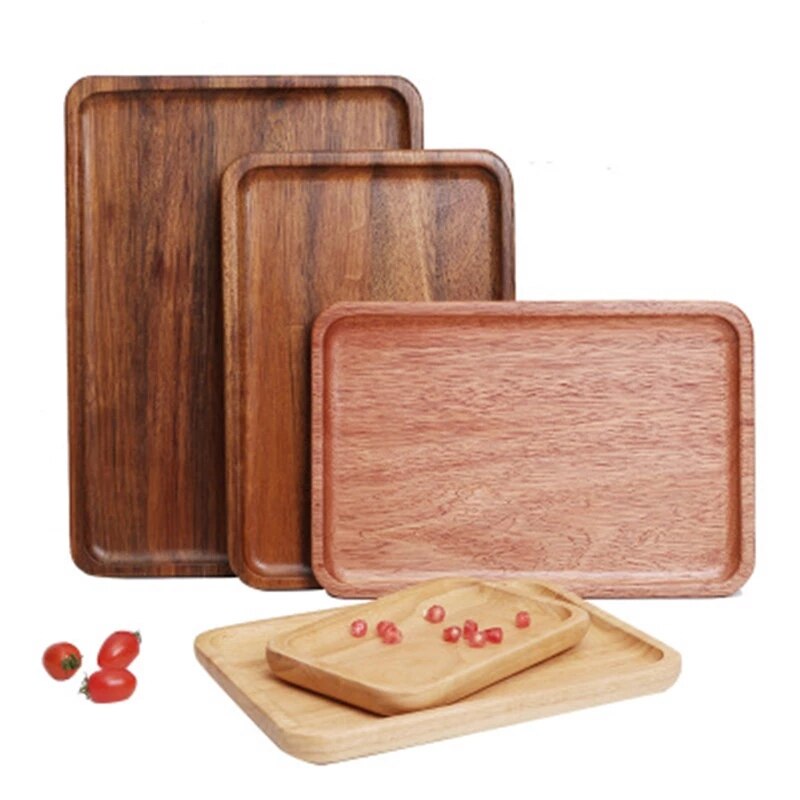 mini drewno patelnia talerz okrągła guma materiał deser obiad chleb potraw z owoców spodek taca herbaciana 10cm