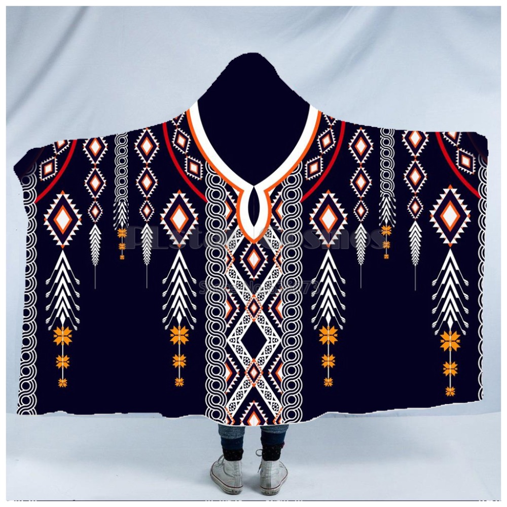 Plstar cosmos karhu toteemi/intialainen hupullinen peitto 3d kokoprintti puettava peitto aikuiset miehet naiset tyyli -9