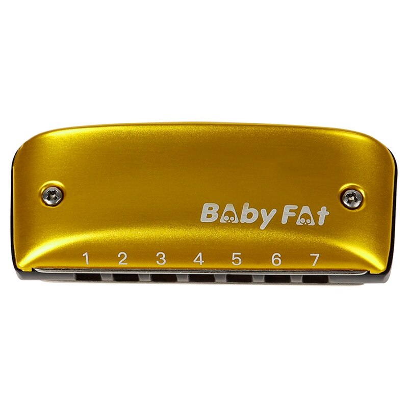 Blues Harmonica 7 Holes A-Key Beginner Diatonic Harmonica for Kids with Lanyard: Yellow