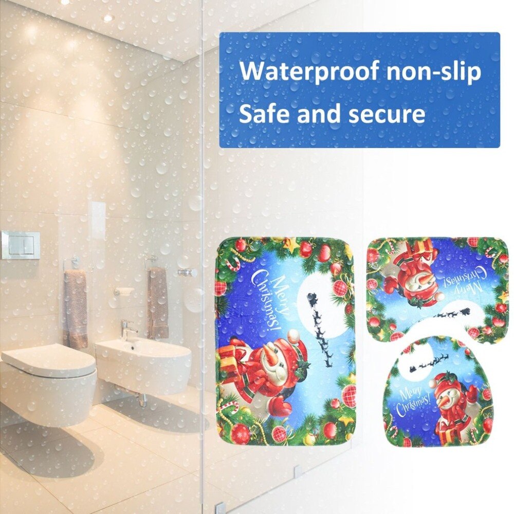 3 stuks/set badmatten badkamer toilet deksel afdekking sets antislip flanel keuken badmat tapijt toiletmatten onderlegger badkameraccessoires
