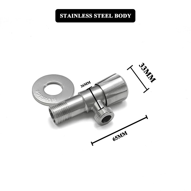 Brushed Stainless Steel Douche Kit Double Spray Handheld Bidet Sprayer Toilet Bidet Faucet Shattaf Valve Jet Set Hygienic Shower: Angle Valve Only