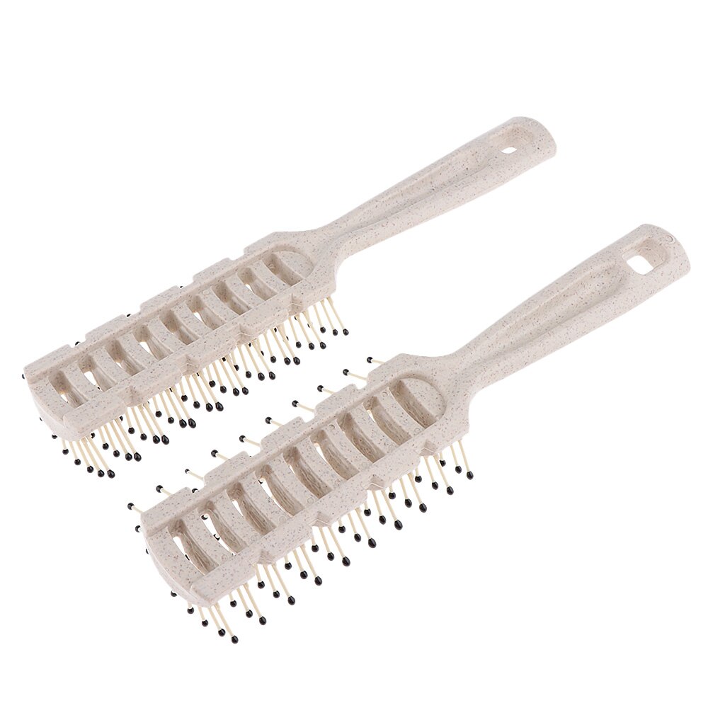 2x Anti Static Vent Brush for Styling, Smoothing, Straightening & Blow Drying Hair Quickly With No Static - White