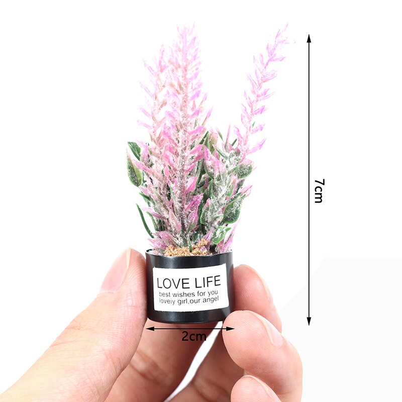 1pc 1:12 Dollhouse Miniature DIY Potted Plant Pot Green Leafed Plant Garden Decoration Dollhouse Collection Kids' Toys