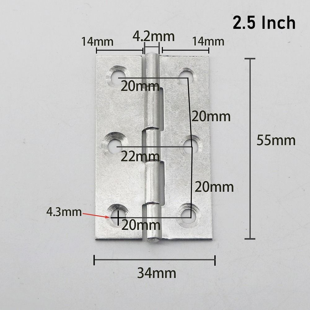 1Pcs Window Accessories Door Hinges 1/1.5/2/2.5/3 Inch 201 Stainless Steel Cross Hinge Folding Aluminum Core Furniture Hardware: Silver
