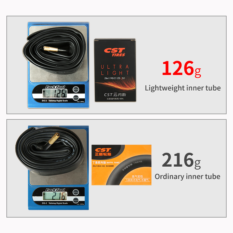 2PCS CST Bike Ultra-Light Inner Tube 26/27.5/29/700c For MTB Road Bike Tyre Butyl Rubber Competition Grade Bicycle Interior Tire