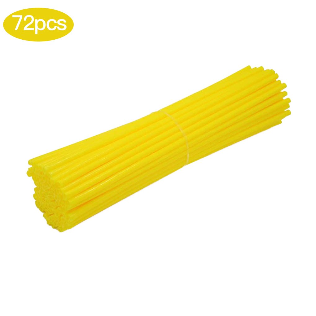 Protector de rueda de motocicleta, 72 piezas, cubiertas de piel para tubo de Motocross, accesorios geniales, 9 colores, 24CM/17CM: 24CM Yellow 72pcs