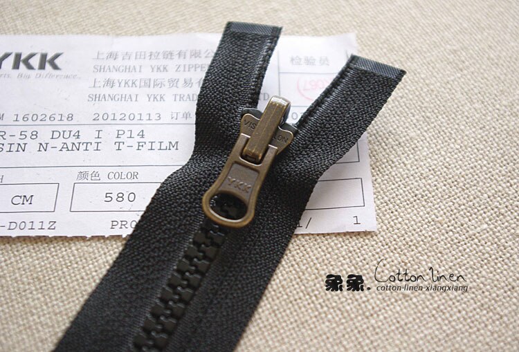 Fermeture éclair en résine 5 # YKK | section longue de tête rotative double face pour vêtements de 60cm ~ 80cm