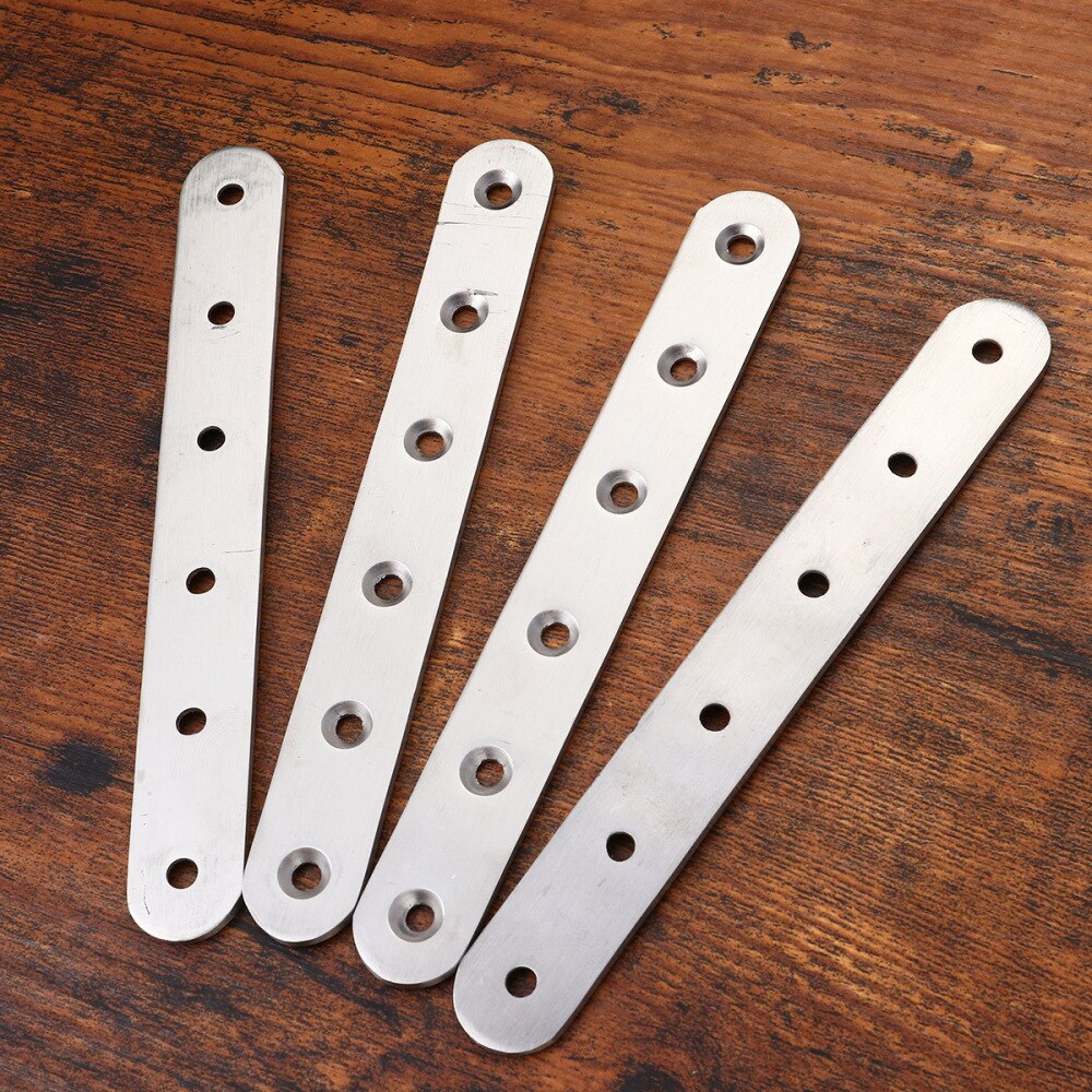 6 Holes Stainless Steel Hardware Thick Durable Multi-standard Furniture Connection Flat Straight Fixing Plates Corner Code