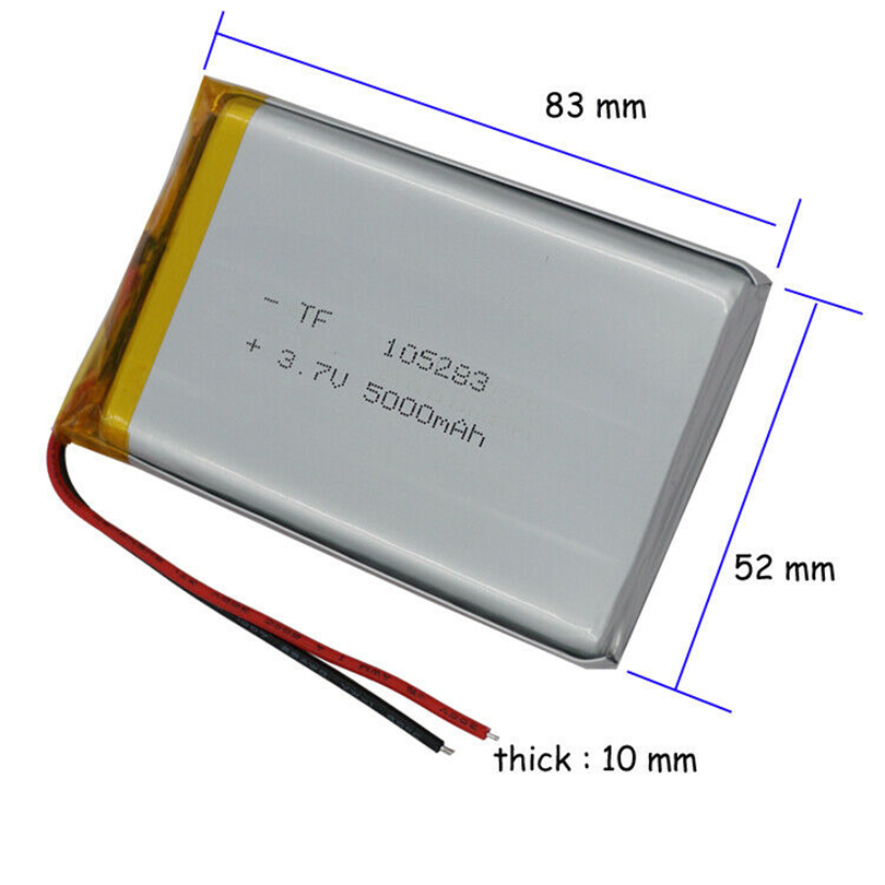 3,7 V 5000 mAh 18,5 Wh 105283 Bateria litowo-polimerowa Li Lipo do Power Bank PAD MID Przyrząd pomiarowy DVD Laptop Tablet PC