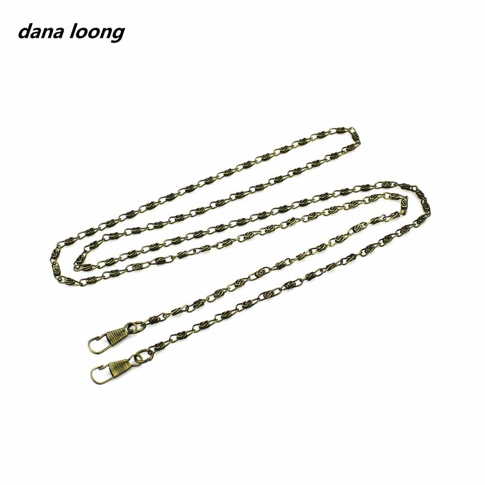 1 stück Über Länge 120 CM Breite 0,3 cm Ersatz Metall Verdreht Geldbörse Kette Für Schulter Kreuz Körper Handtaschen Tasche zubehör: Antiquität Bronze-