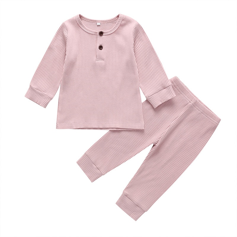Baby Ondergoed Lange Mouw Eenvoudige Mode: Roze