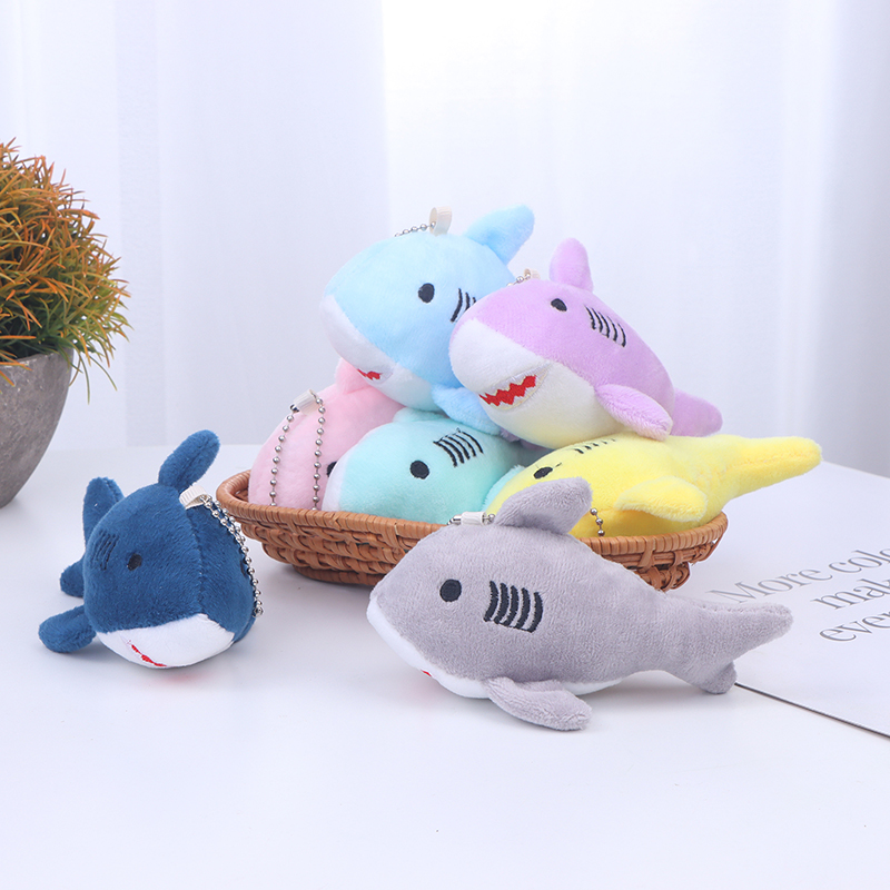 Veelkleurige cartoon haai pluche sleutelhanger - schattige knuffelhanger voor kinderen en volwassenen