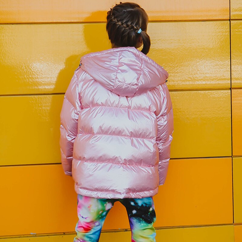 Kinderen Winter Jas Voor Meisjes Warm Hooded Eendendons Jassen Kinderen Jassen Voor Jongens Dubbelzijdig Kleurrijke kleding Parka