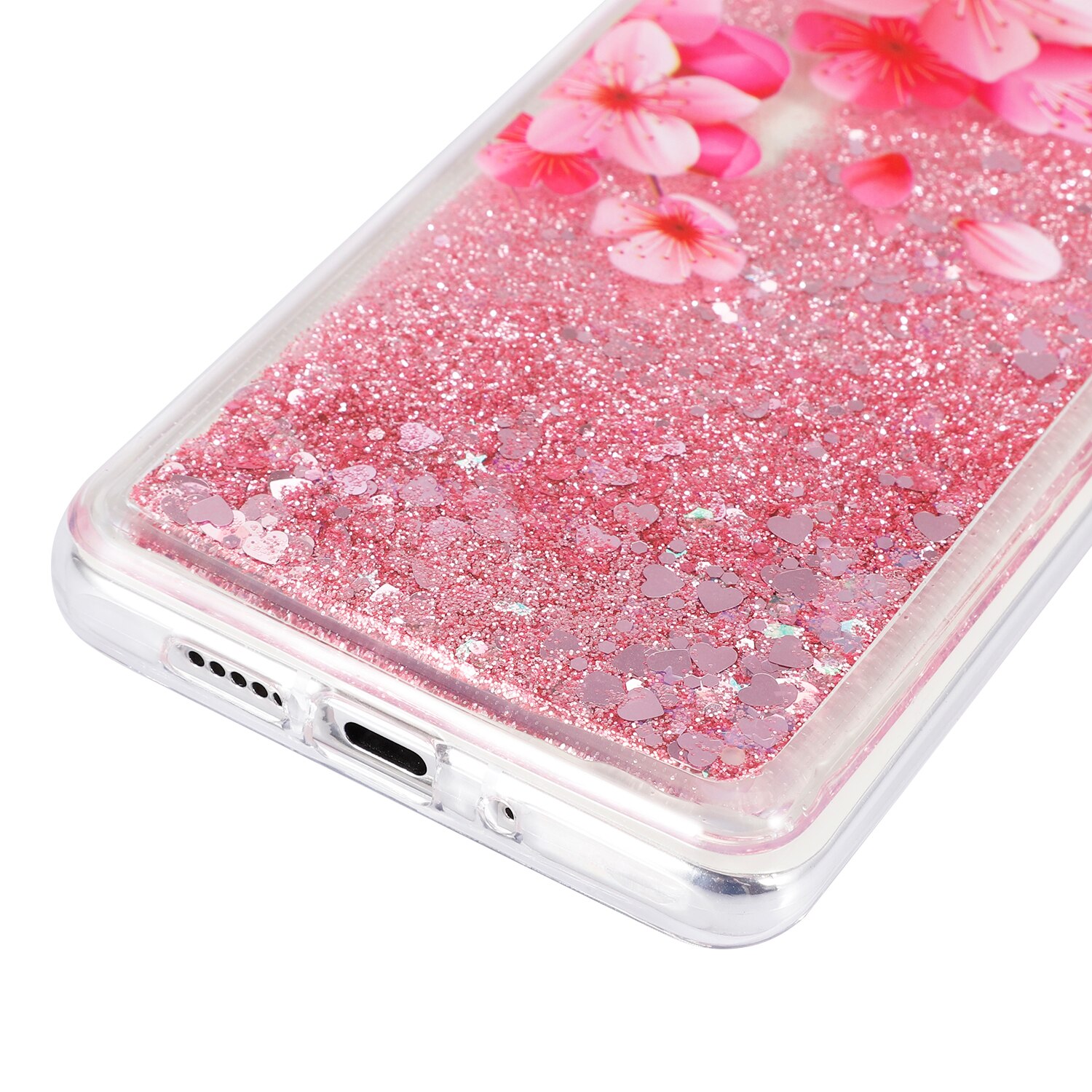For Huawei P30 Pro Glitter Case Peach Blossom Dynamic Liquid Quicksand Case For Huawei P20 Mate 20 Lite Mate20X Nova 5 5i 4