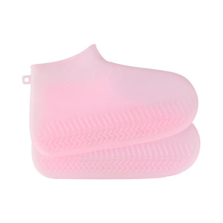 Herbruikbare Waterdichte Schoen Covers Fietsen Regen Overschoenen Siliconen Elastische Schoenen Cover Bescherm Unisex Schoenen Accessoires Dust Covers: PINK / S