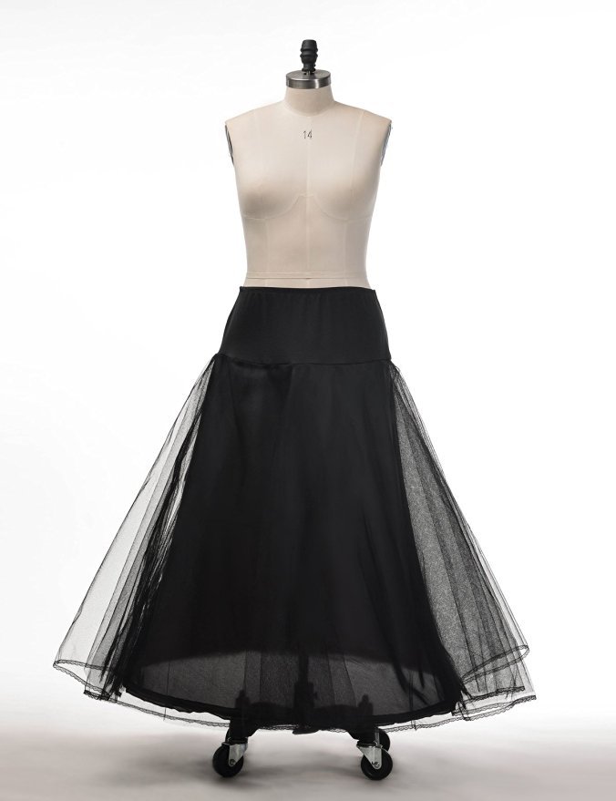 Mariée 1 cerceau jupon Long A Type Tulle jupes femmes sous-jupe pour robe de mariée Lolita