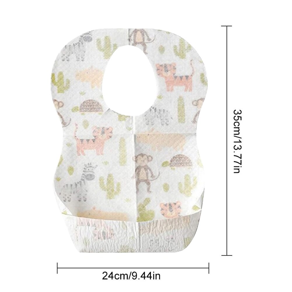 10pcs/PACK Baby Bibs Cartoon Disposable Baby Bibs Waterproof Fabric Bib Eating Saliva Paper For Baby One-time Use Travel Camping: A