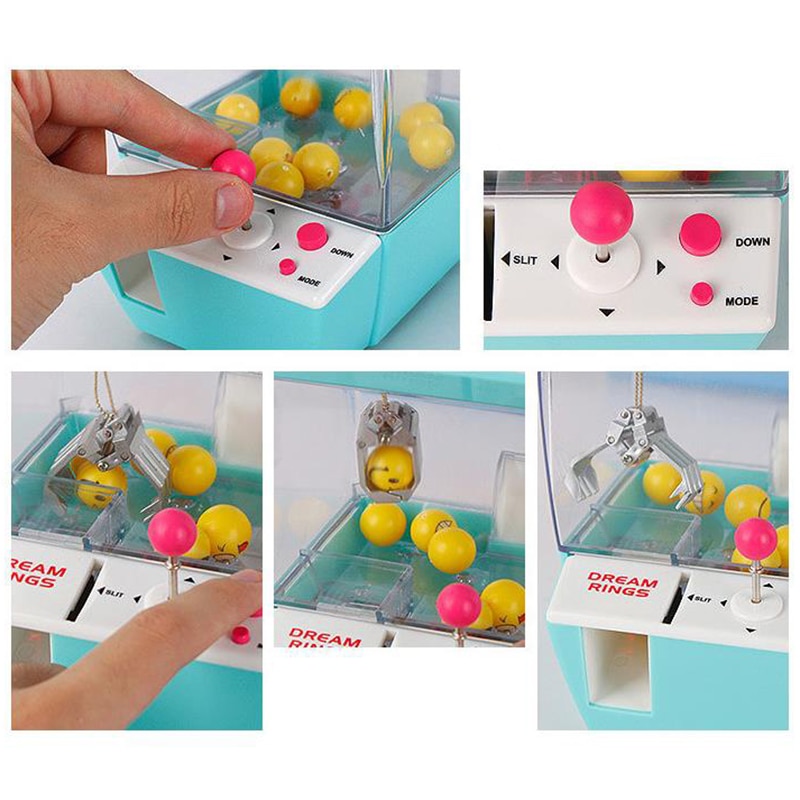 Grappige Kinderen Kids Coin Operated Games Mini Klauw Opknoping Pop Machine Poppen Vangen Speelgoed Kraan Machines Snoep Wekker Game