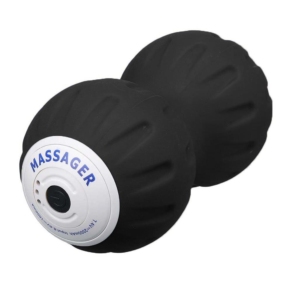 Bola vibratoria eléctrica para masaje de cacahuete, Bola de masaje de alta densidad, ligera, ejercicio de Fascia corporal para Fitness, alivia el dolor, masajeador de Yoga: Negro