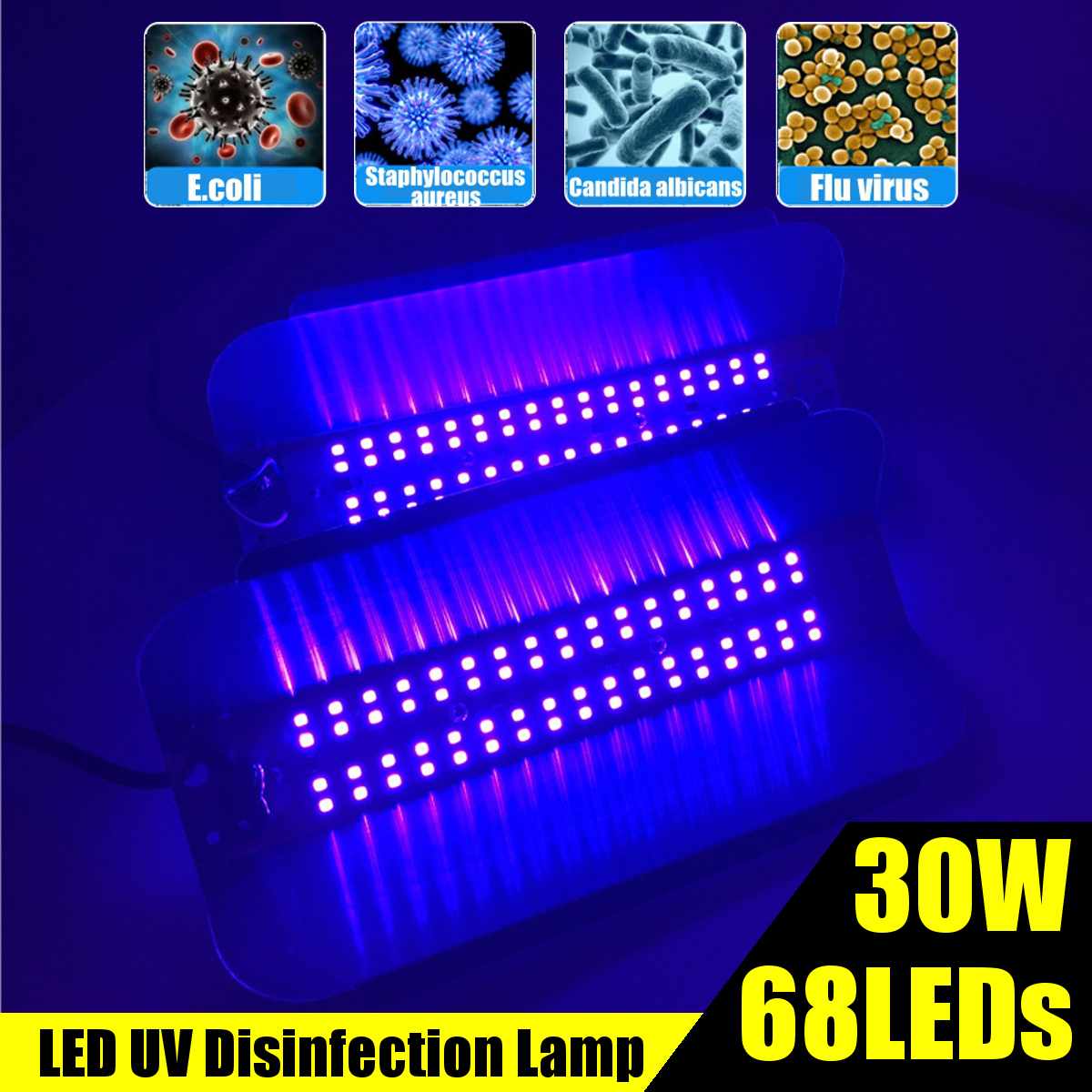 30W UV C-u-ing Lamp UV Disinfection Lamp Violet Wavelength Fluorescent Agent Detection UV Lamp Ozone Disinfection