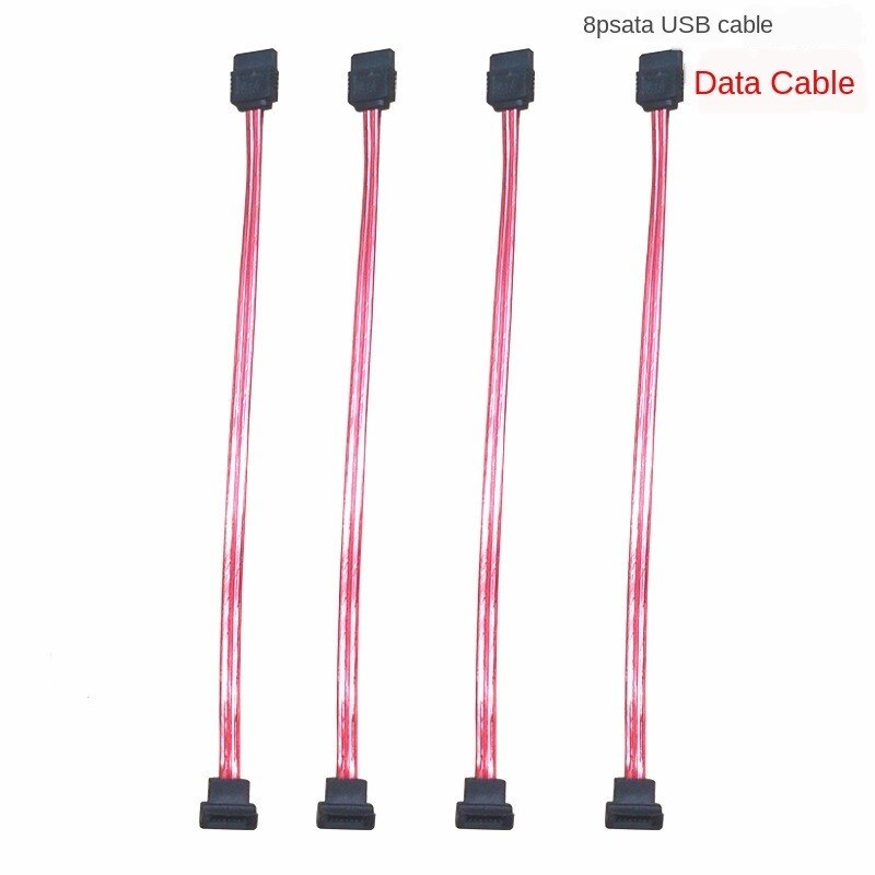 8P SATA Data Cable, Transparent Red, Special Internal Wire for Security Monitoring Line Equipment