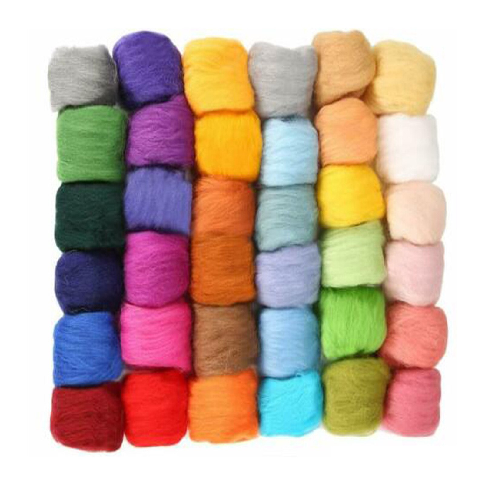 36/50 Colors Fibre Wool Yarns Roving Felting Wool ... – Grandado
