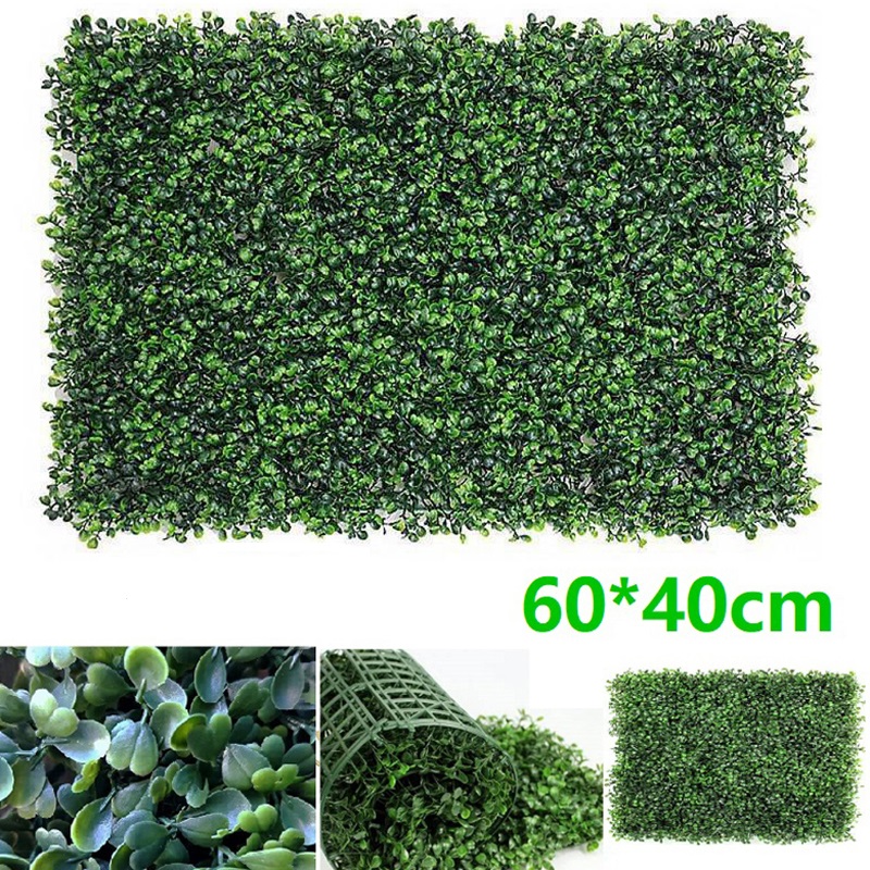 Realistic Thick Artificial Hedge Boxwood Fence Privacy Screen Panels Uv Protection Home Outdoor Green Backyard Foliage Backdrop