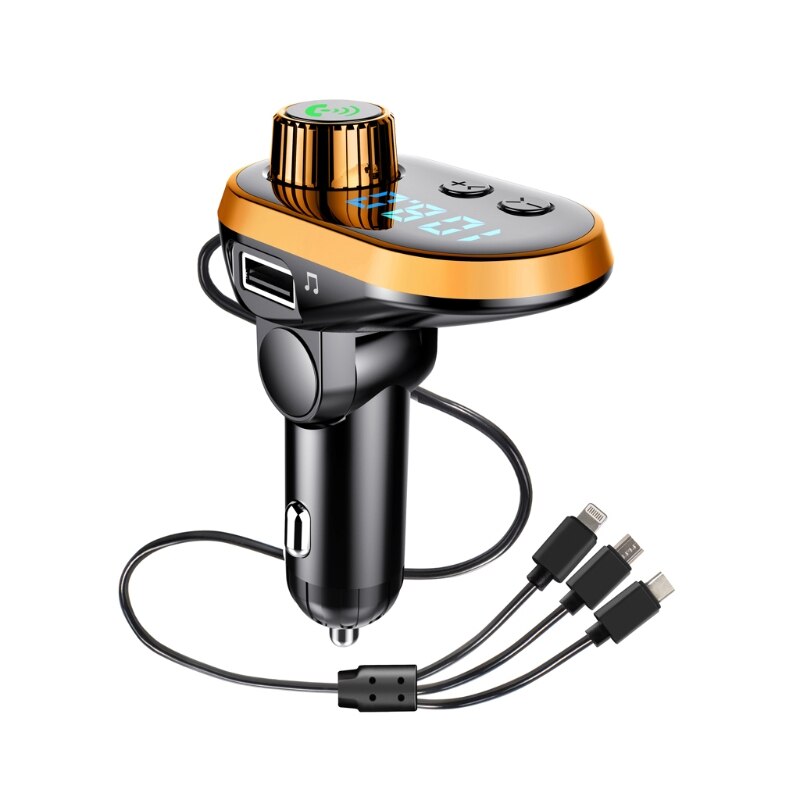 Waterproof Car MP3 Player Handsfree Car Kit Blue Screen Bluetooth FM Transmitter R2LC