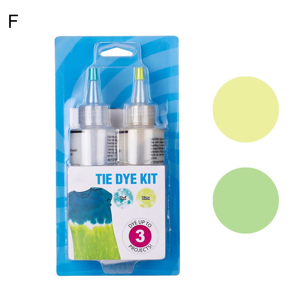 2/3 Color Tie Dye Kit Permanent DIY Fabric Textile Tie Dye Kit Clothing Graffiti Pigment Set Garment Tie Dye Pigment Set: F