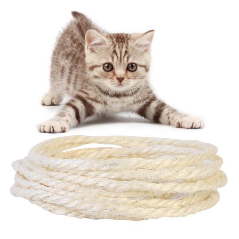 Cuerda Sisal Natural para rascador para gato de 3/5M, juguetes para hacer bricolaje, escritorio, silla, patas, cuerda para atar Material para gato, afilar garra