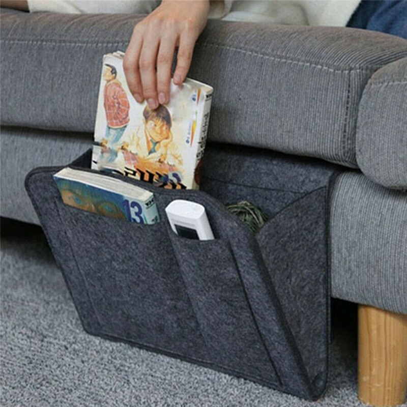 Vilt Nachtkastje Opbergtas Pouch Bed Bureau Bag Bank Voor Tv Afstandsbediening Opknoping Caddy Organizer Bed Houder Zakken: 32X20X10cm B