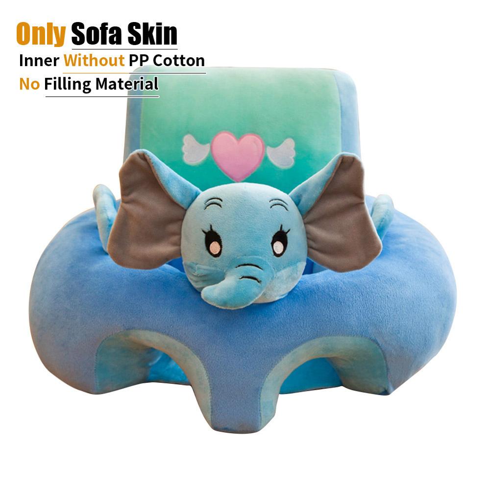 Cartoon baby bankhoes leren zitten stoel voedingsstoel hoes kinderbank hoes voor baby babystoel bank zonder katoen: Olifant