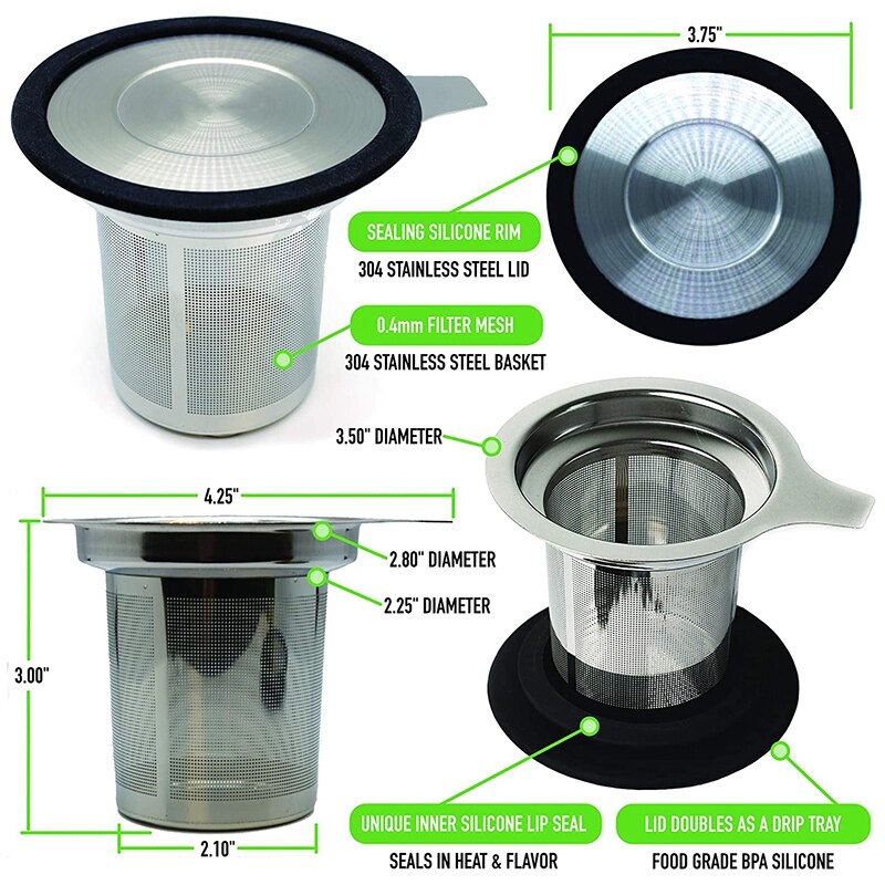 Thee Zetgroep Theepot Voor Losse Thee Fijne Mesh Theezeefje Voor Losse Blad Thee Grote Capaciteit Thee Steeper