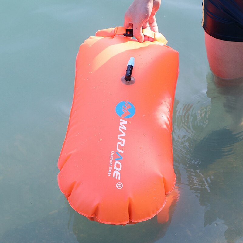 20l oppustelig åben svømningsbøje tow float dry bag airbag med taljebælte til opbevaring af vandsportsikkerhedstaske