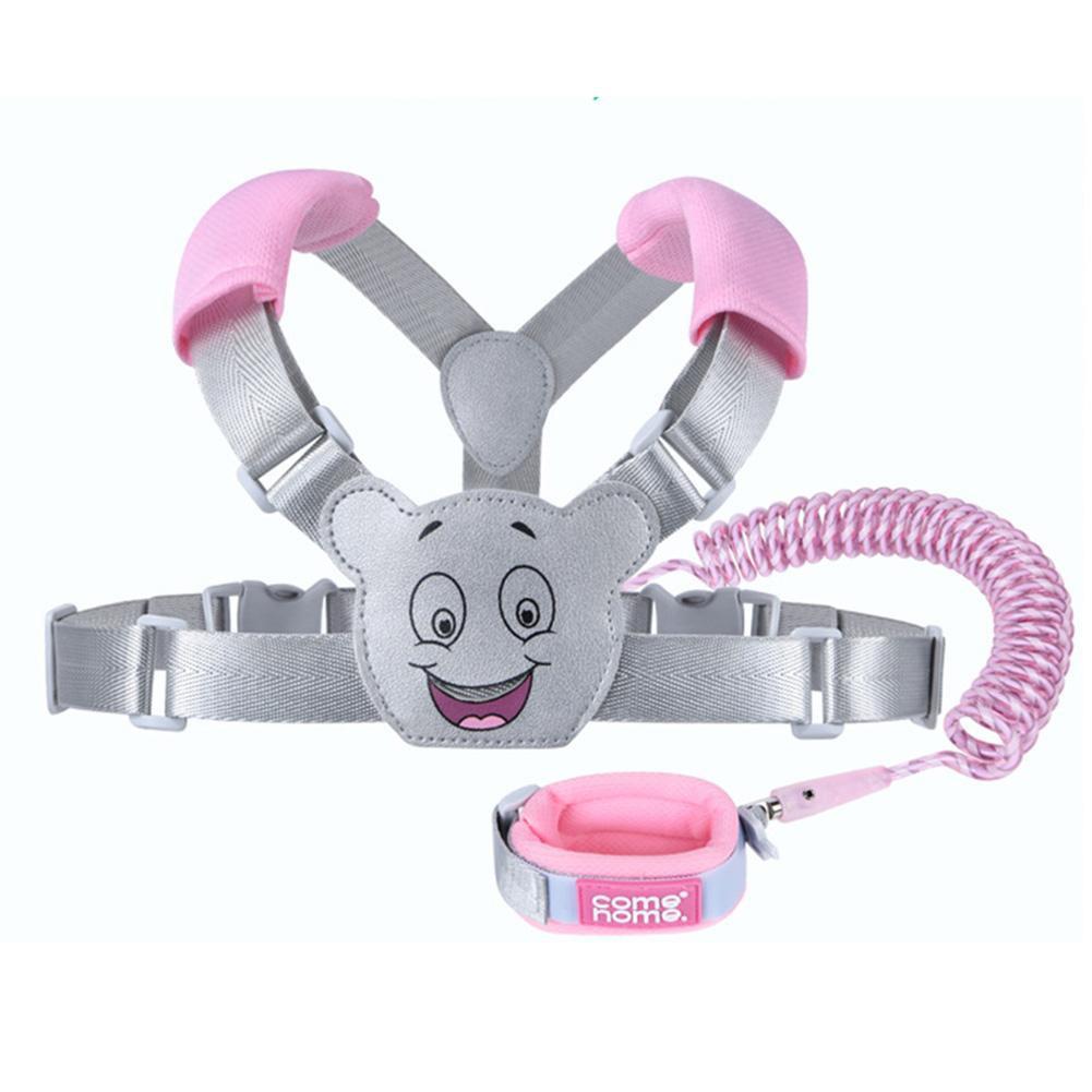 Anti Verloren Kind Veiligheid Leash 2.5M Verstelbare Trekkabel Band Armband 2 In 1 Leash Polsband Riem Voor baby: Pink