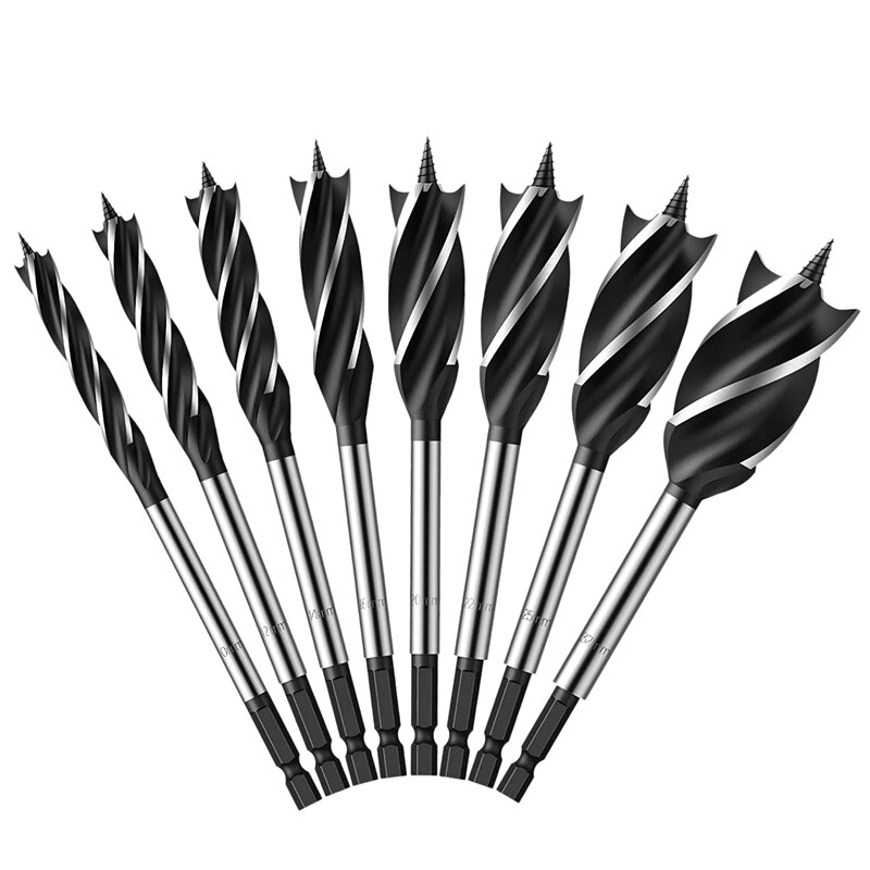 Wood Drill Bit Reaming Drill Wood Auger Fast Cut Woodworking Drill Bit Set 8Pcs 10Mm,12Mm,14Mm,16Mm,20Mm,22Mm,25Mm,32Mm