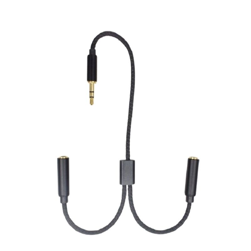 AUX Cable Jack 3.5MM Audio Cable Male to Double Female Stereo Audio Cable Nylon Braided Headphone Splitter Y Type Audio Cable