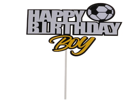 Fútbol adorno acrílico para pastel novedad fútbol topper para tarta de feliz cumpleaños para niños cumpleaños adornos de pastel de deportivos