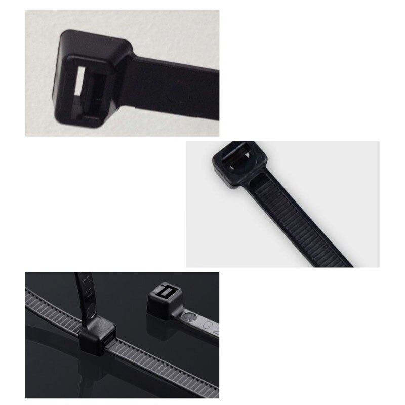 3x100-4x200 Self-Locking Plastic Nylon Cable Ties Industrial Cable Ties Fastening Ring Buckle Nylon Cable Ties 100pcs