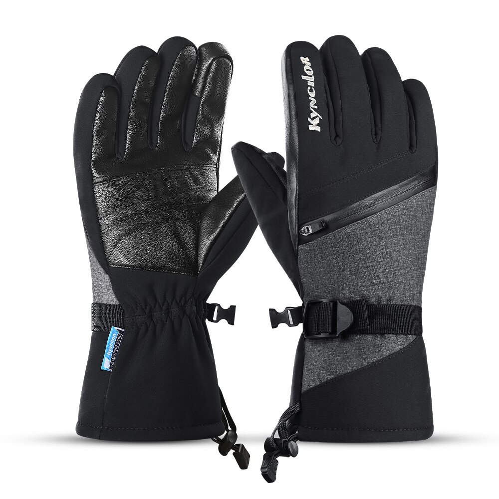 Guantes de esquí impermeables para hombre y mujer, manoplas térmicas para Snowboard, resistentes al viento, resistentes al agua, guantes de nieve para exteriores para invierno: Gray / M