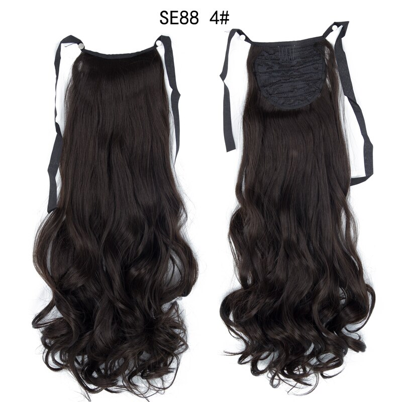 WERD 18 Inches Big Wave Hair Extensions High Temperature Chemical Fiber Hair Extensions White / Black Female: 4