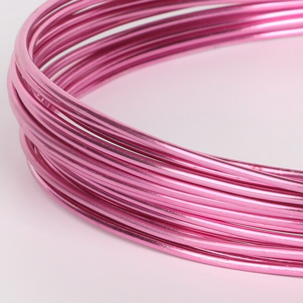 New Arrival różne kolory 5m 15gauge (1.5mm) drut aluminiowy miękki metal florystyka drutu, dla DIY ocena biżuteria i Craft Making: Fuchsia